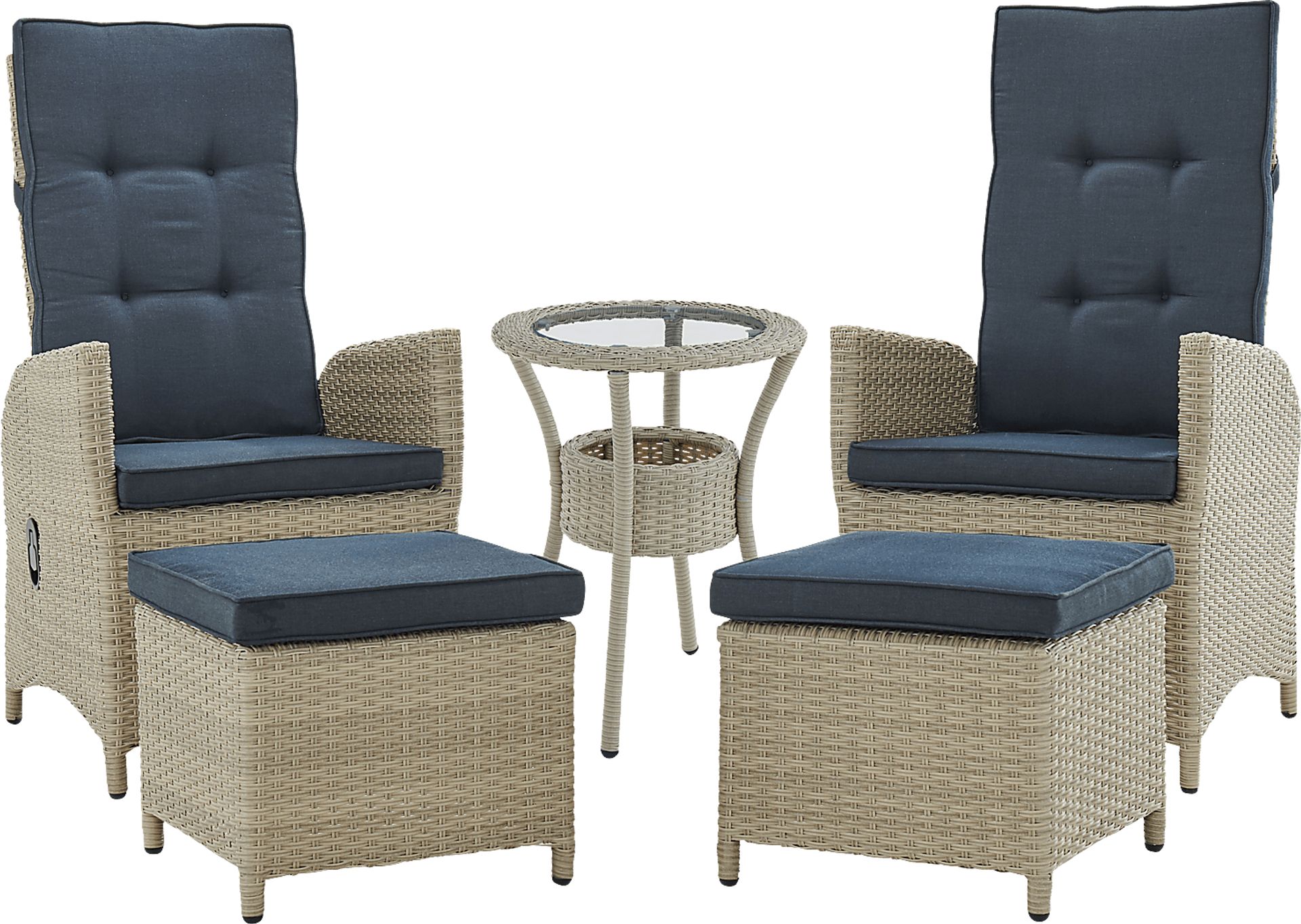 Logmont Navy 5 Pc Outdoor Seating Set - Image 1