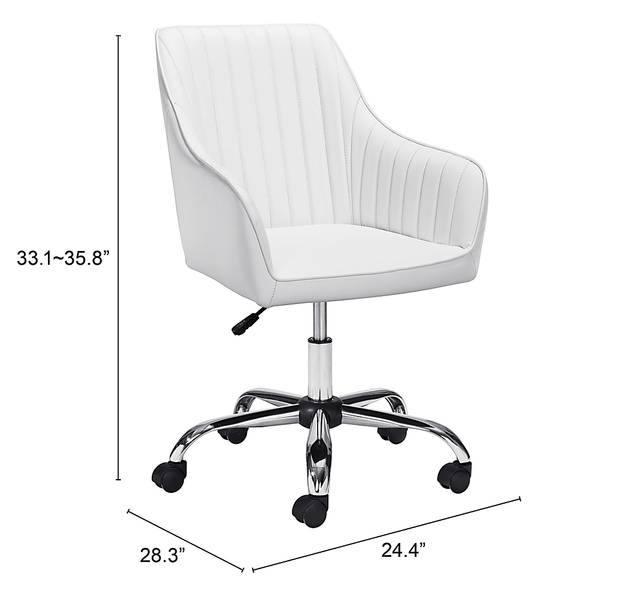 Lohrey White Office Chair - Thumbnail - Image 7