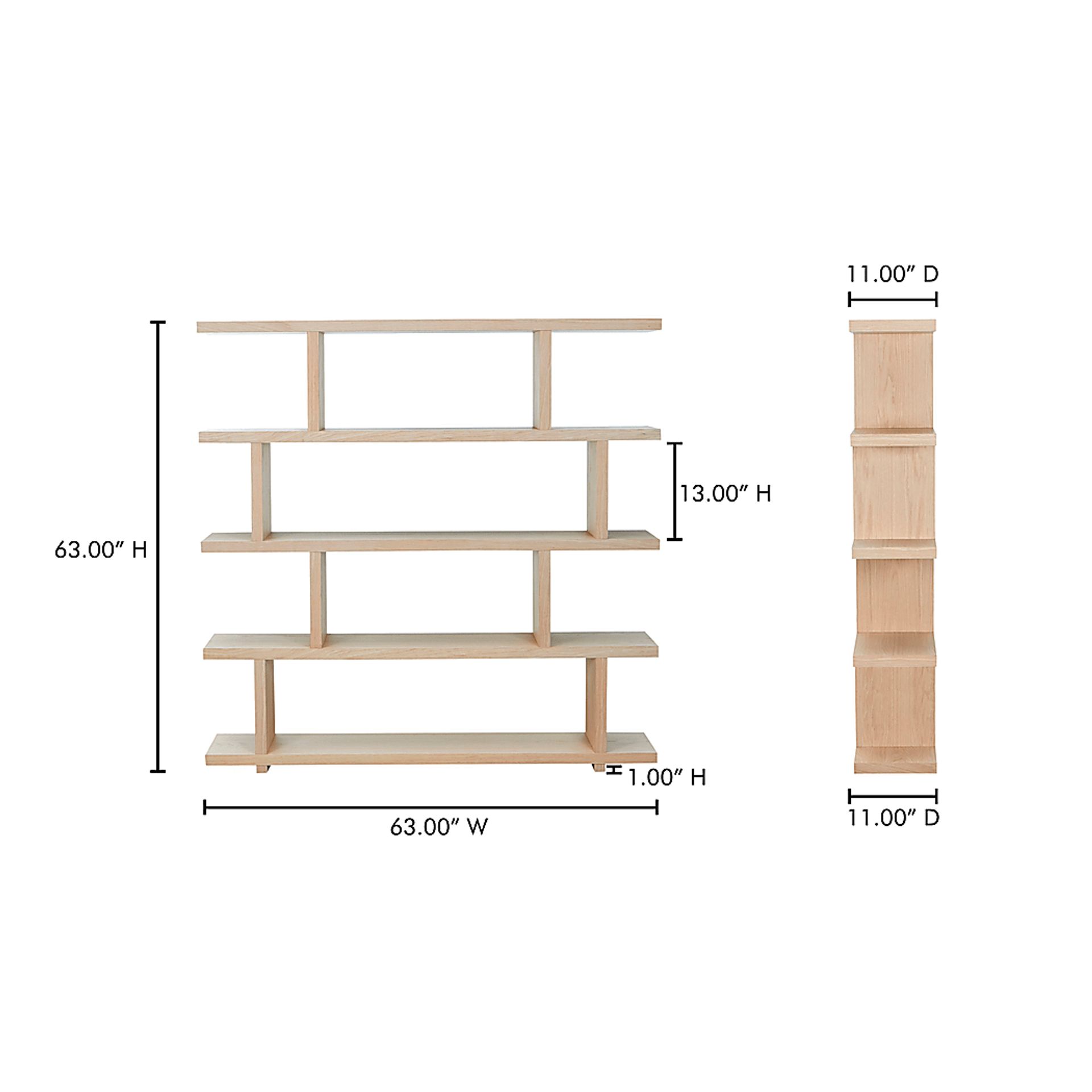 Loic Natural Large Shelf Bookcase - Image 4