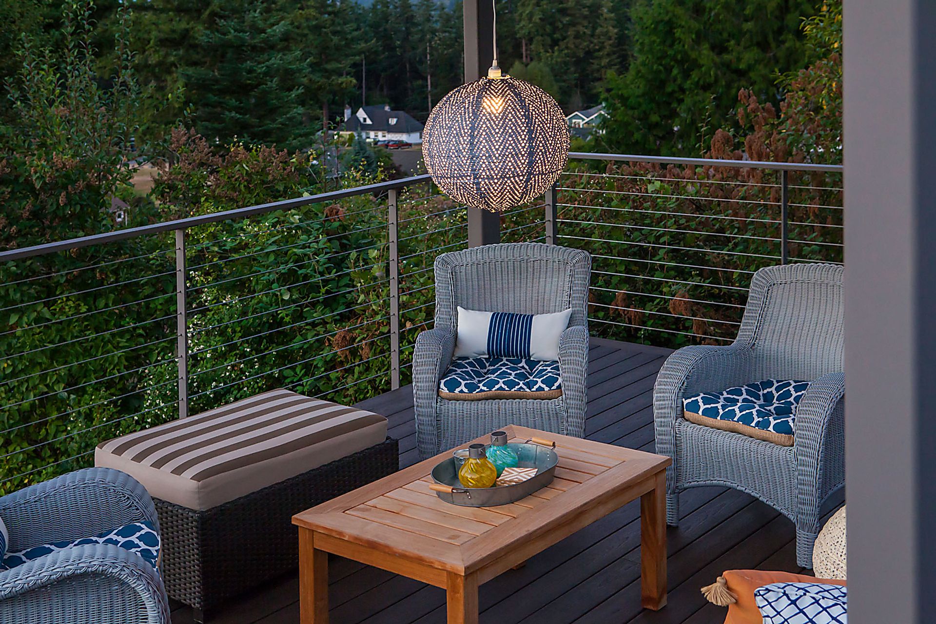 Lomen Summit Outdoor Blue Lantern - Image 5