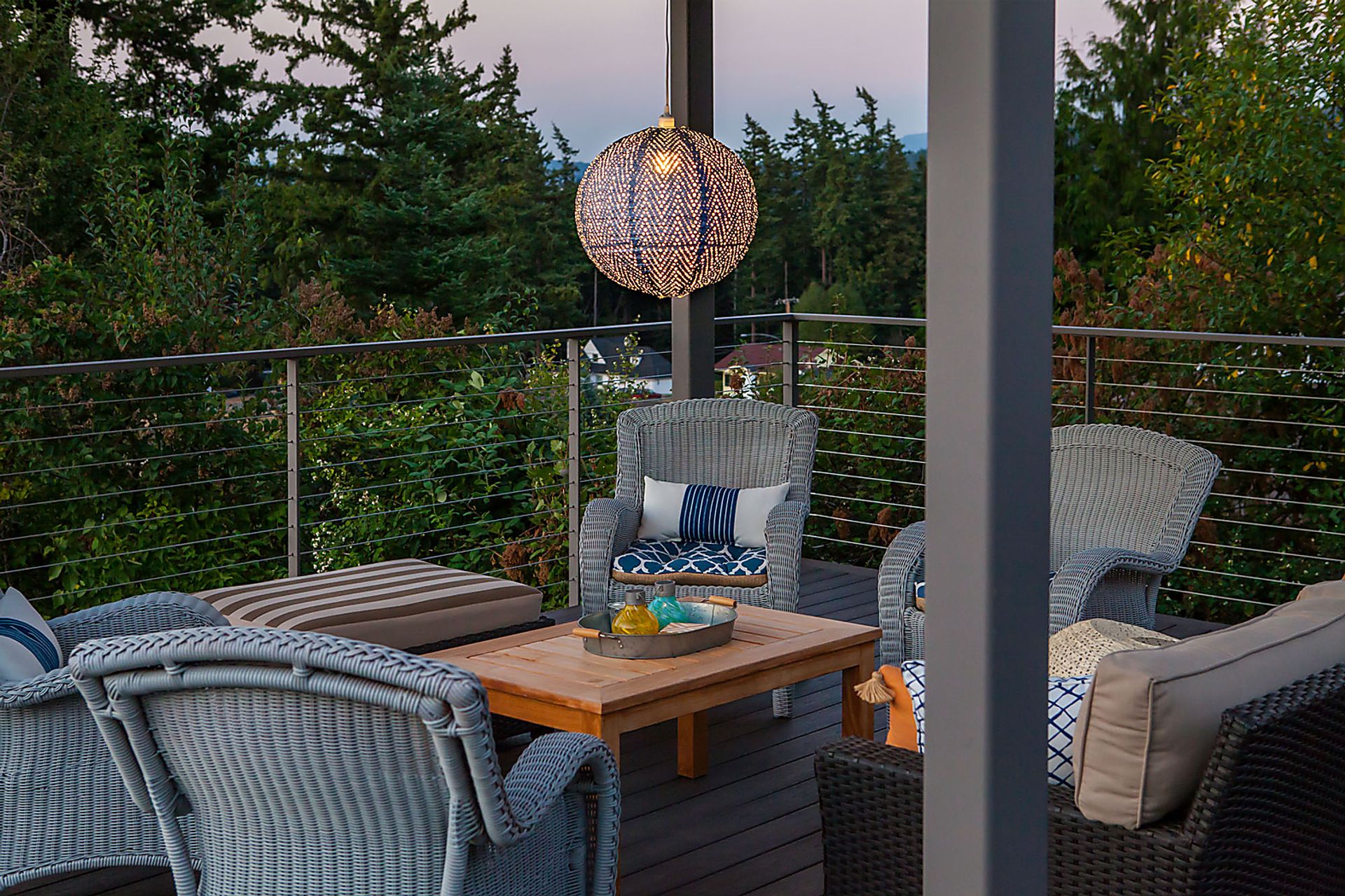 Lomen Summit Outdoor Blue Lantern - Image 6