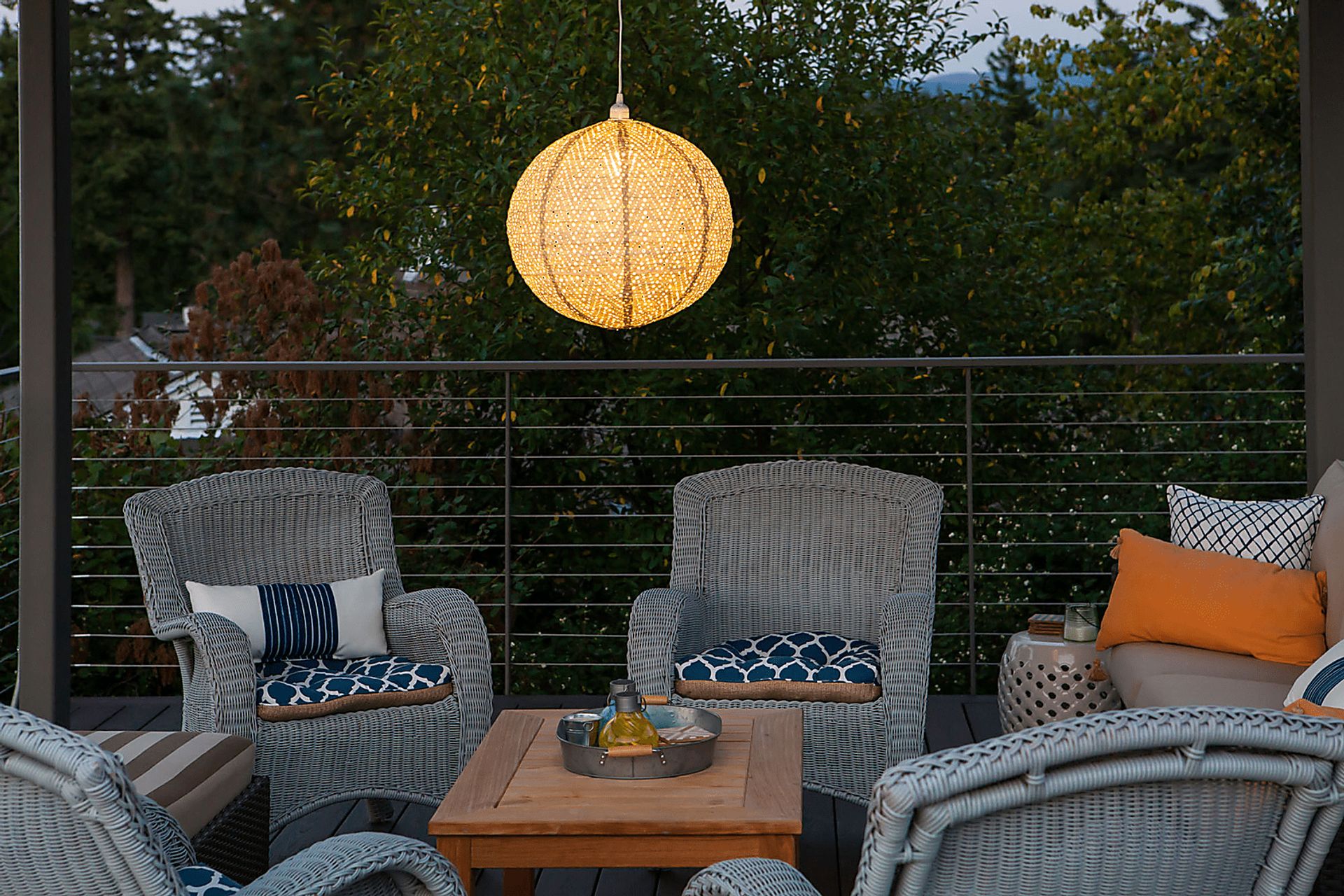 Lomen Summit Outdoor Cream Lantern - Image 5