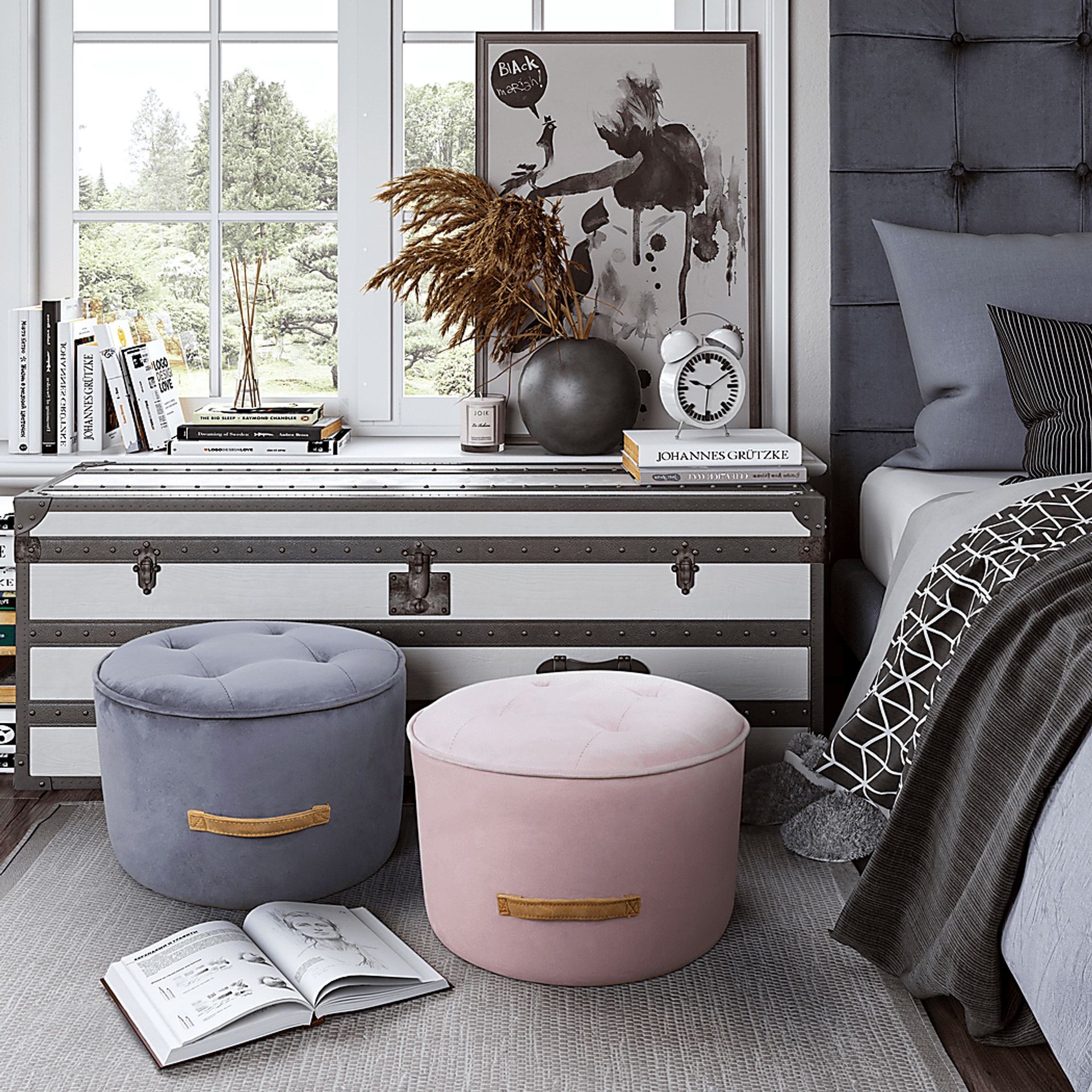 Kids Lomiller Blush Ottoman - Image 4