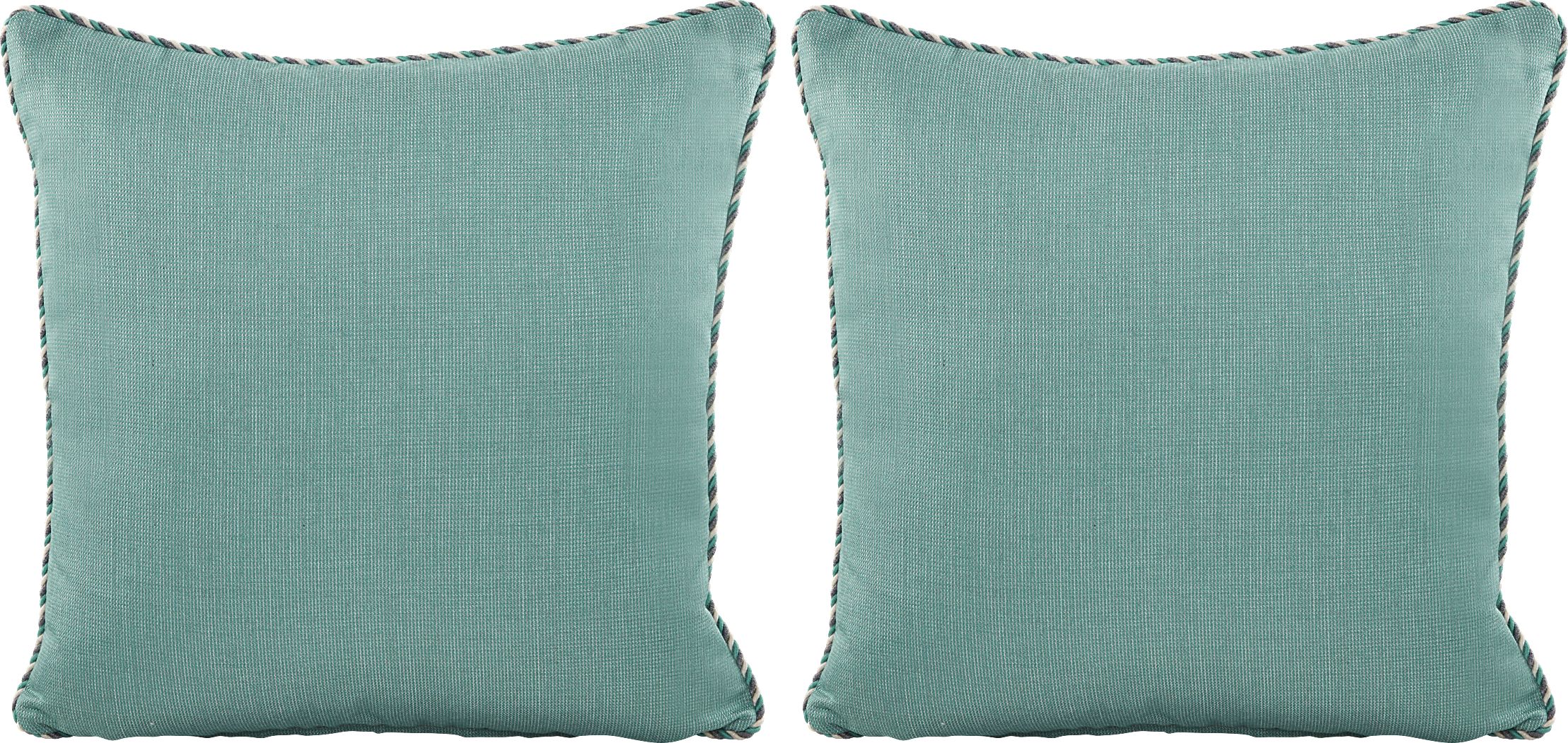 Turquoise Solid Indoor Outdoor Accent Pillow Set Of Two Rooms To Go   Lomond Turquoise Indoor Outdoor Accent Pillow Set Of Two 78940509 Image Item