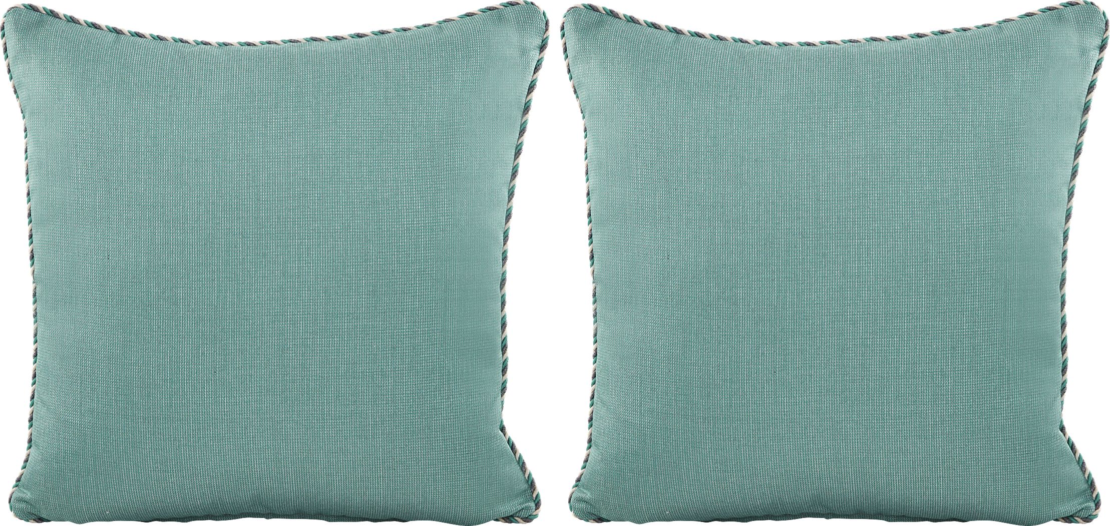 Turquoise Solid Indoor/Outdoor Accent Pillow, Set of Two Rooms To Go