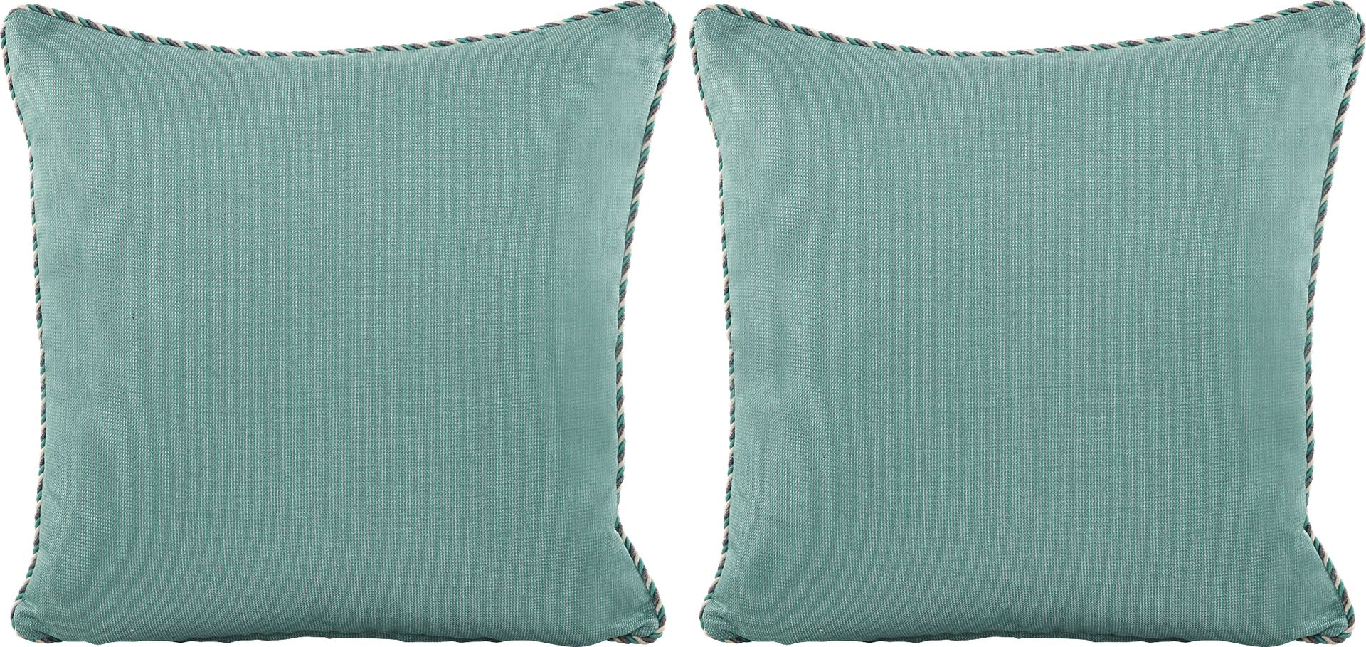 Turquoise Solid Indoor/Outdoor Accent Pillow, Set of Two - Image 1