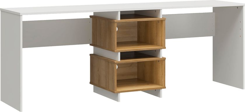 Modern Multi Storage Computer Desk With Storage Beige/white