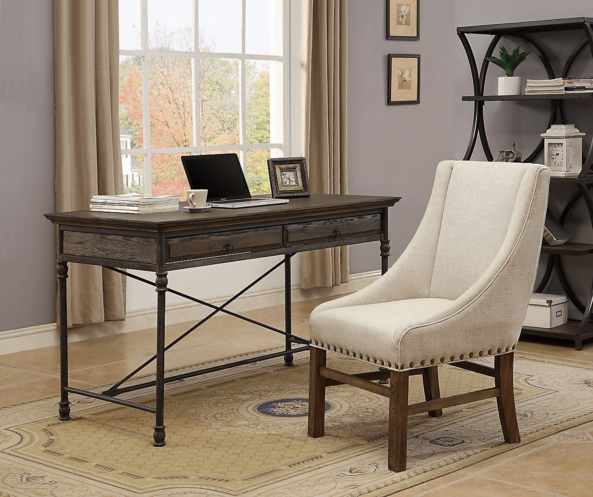 Longcoy Beige Arm Chair - Image 2