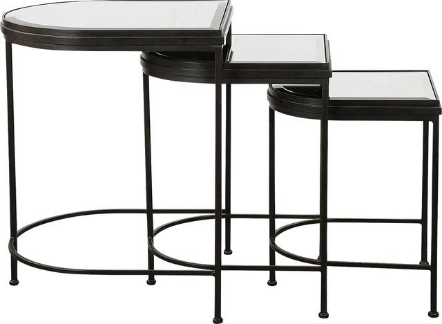 Longvue Black Nesting Table, Set of 3 - Thumbnail - Image 2