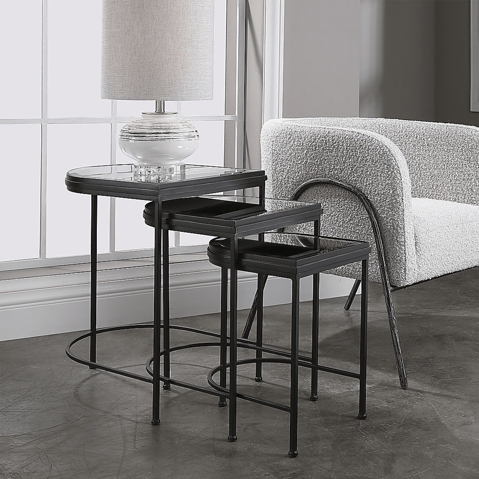 Longvue Black Nesting Table, Set of 3 - Image 5