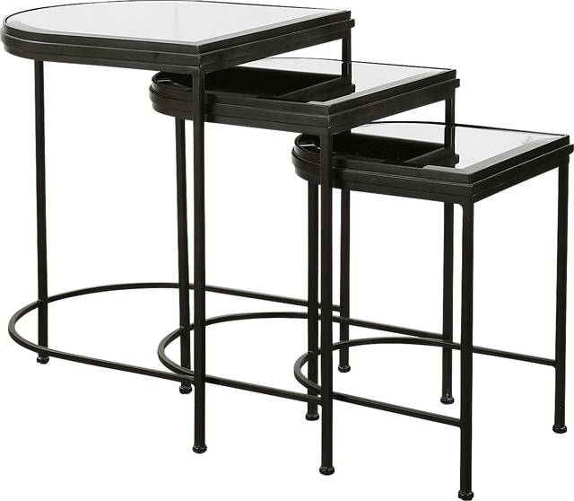 Longvue Black Nesting Table, Set of 3 - Thumbnail - Image 1