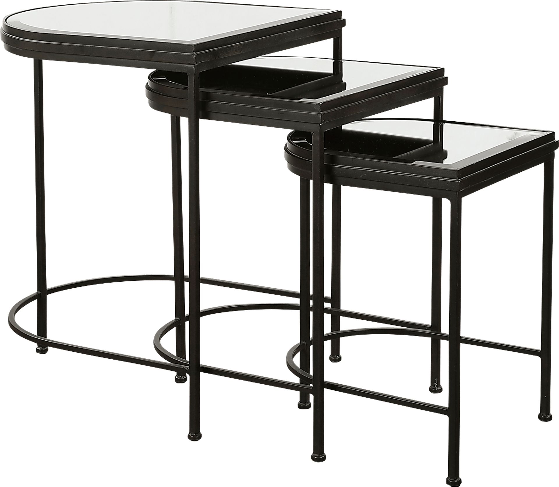 Longvue Black Nesting Table, Set of 3 - Image 1