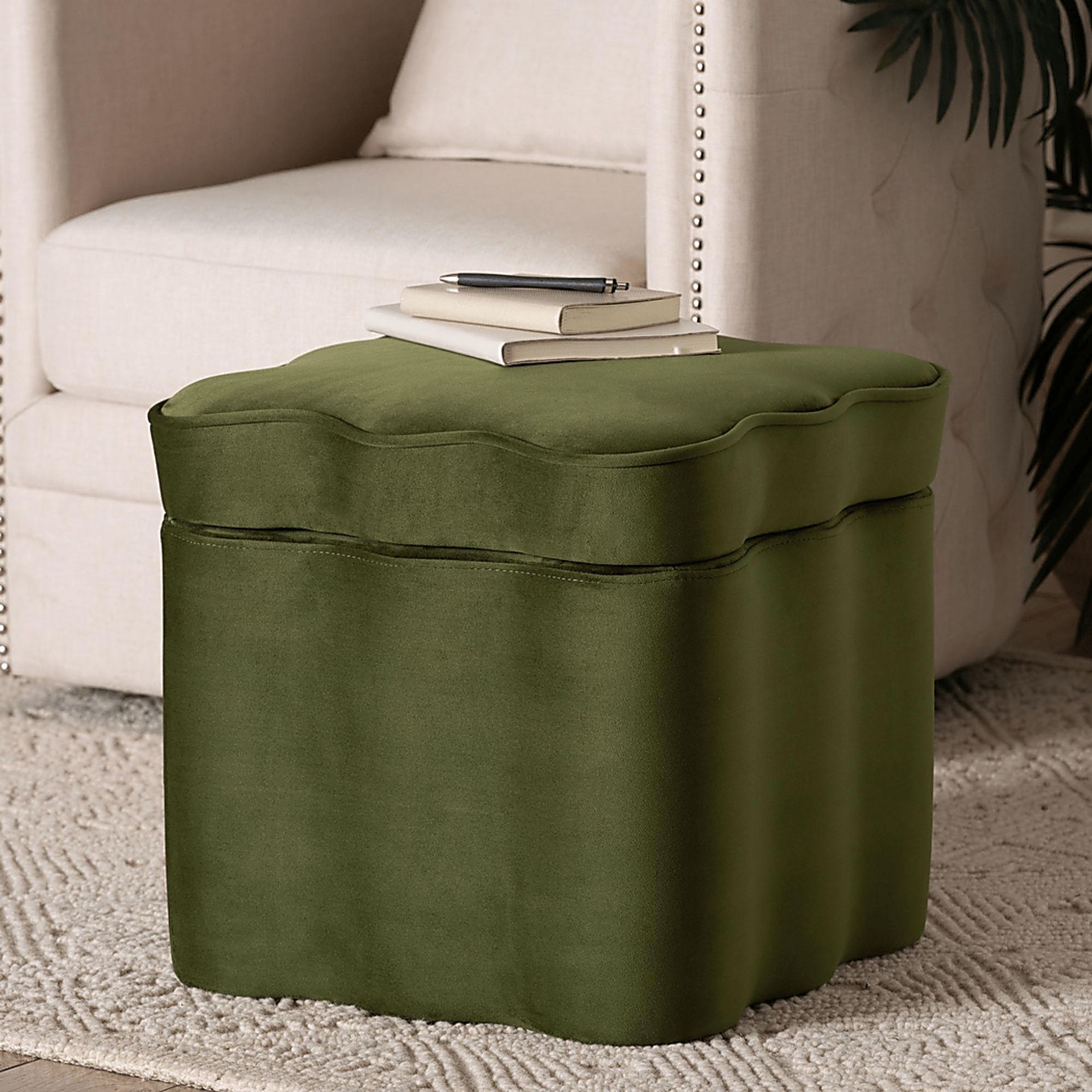 Lonice Green Ottoman - Image 3