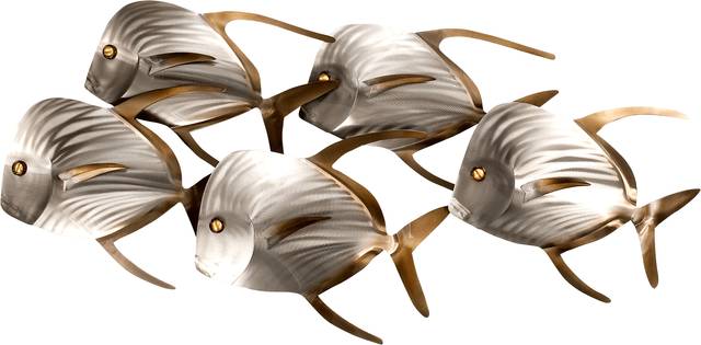 Lookdowns and Sardine II Silver Indoor/Outdoor Wall Art - Thumbnail - Image 1
