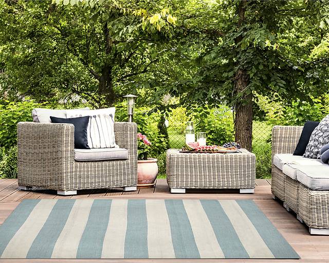 Lorahorn Blue 5' x 7'6 Indoor/Outdoor Rug - Thumbnail - Image 2