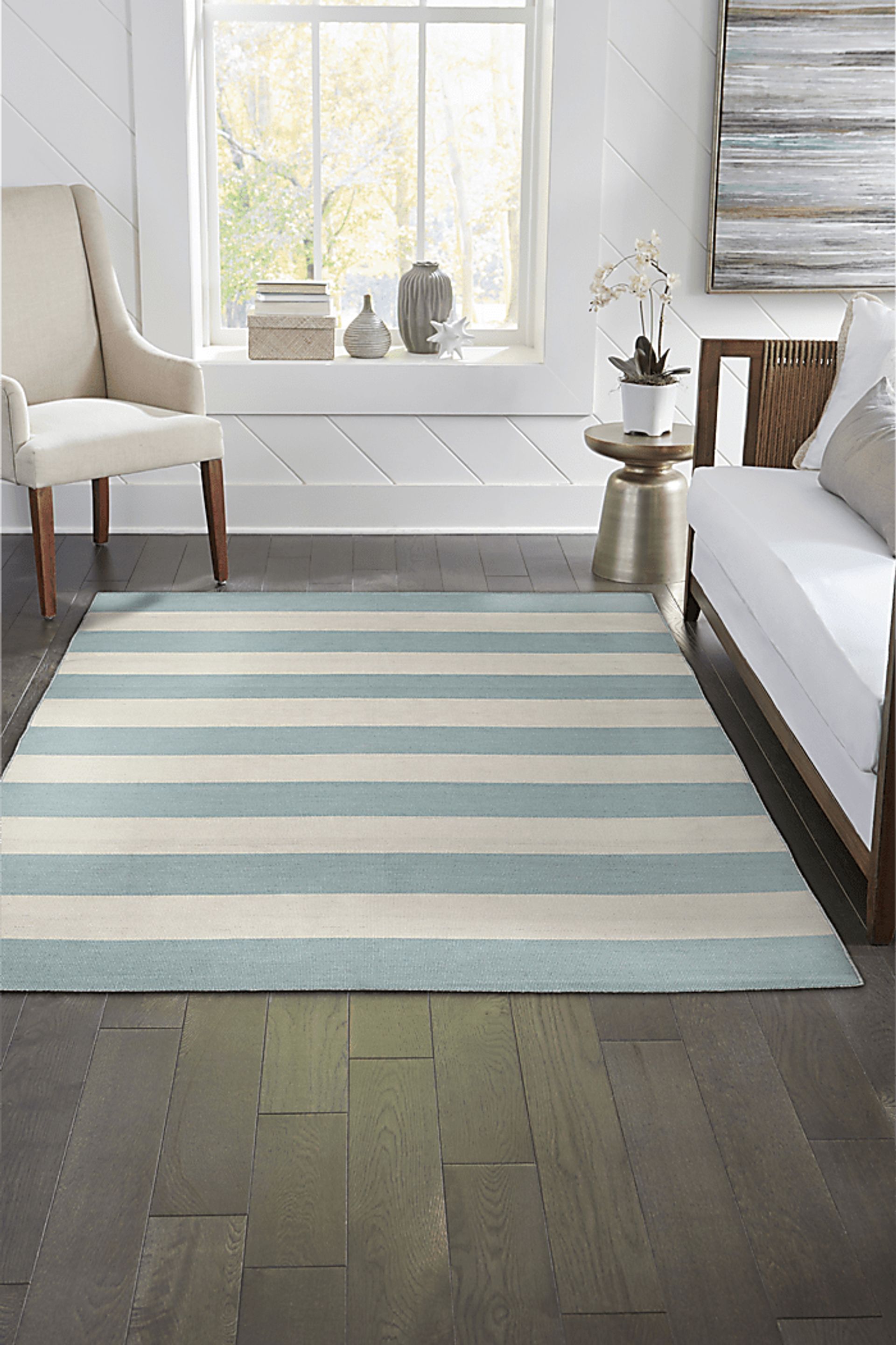 Lorahorn Blue 5' x 7'6 Indoor/Outdoor Rug - Image 3