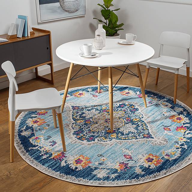 Loransa I Blue 5'3 Round Rug - Thumbnail - Image 2