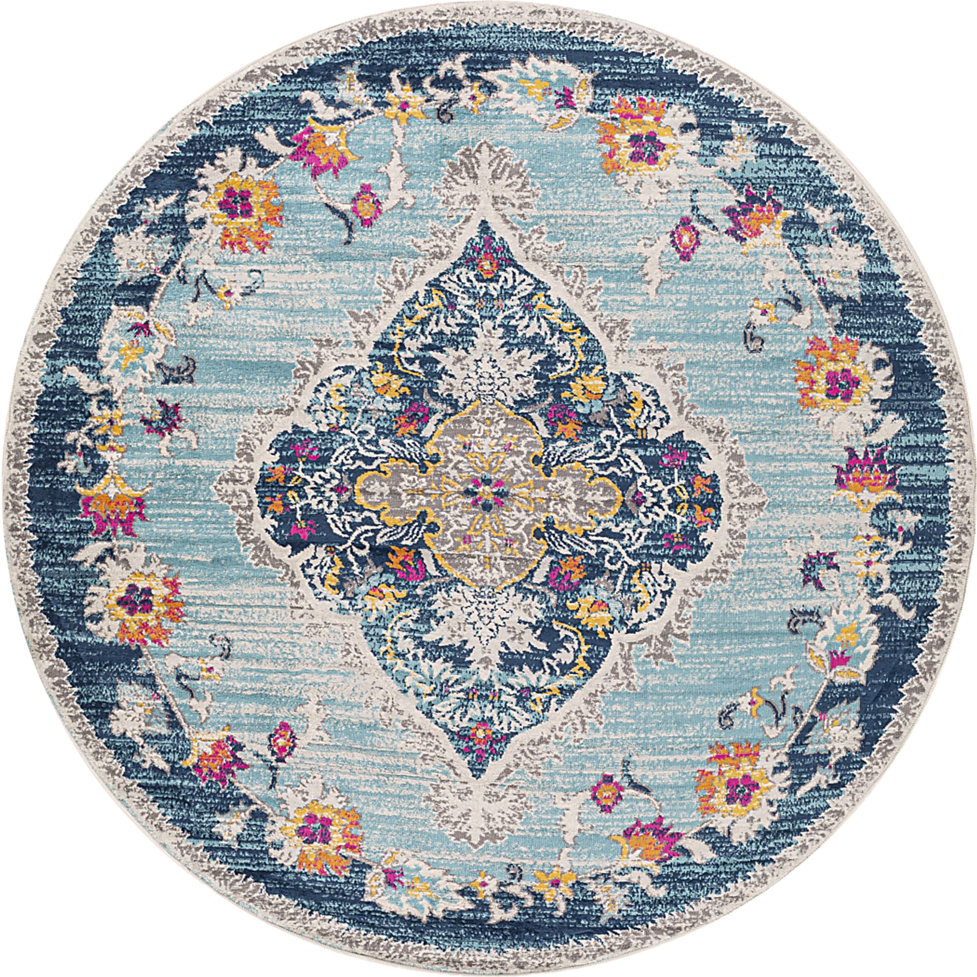 Loransa I Blue 6'7 Round Rug - Image 1