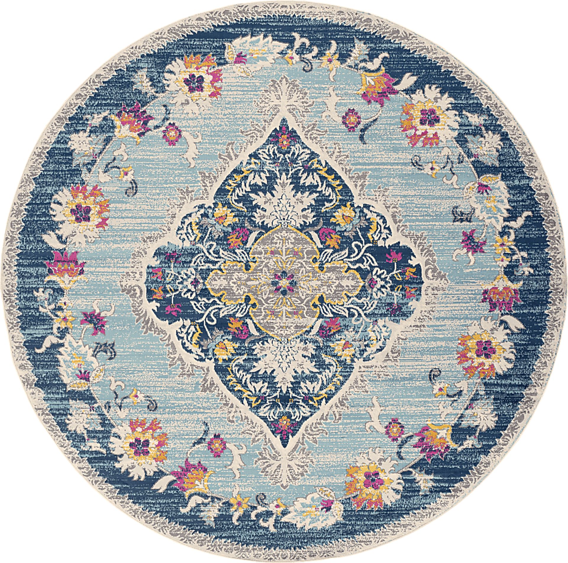 Loransa I Blue 7'10 Round Rug - Image 1