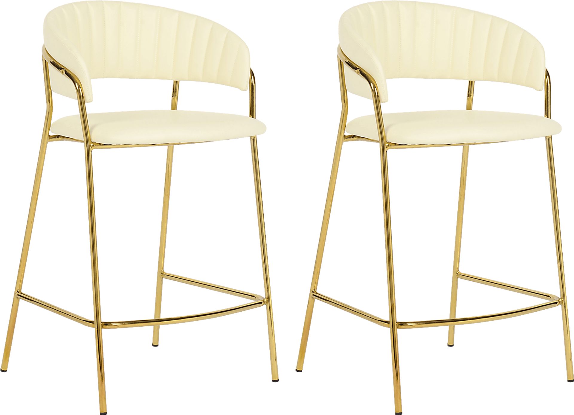 Lorean Beige Counter Height Stool, Set of 2 - Image 1