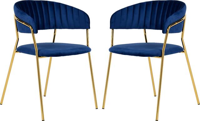 Lorean Navy Arm Chair, Set of 2 - Thumbnail - Image 2