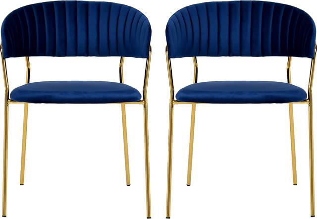 Lorean Navy Arm Chair, Set of 2 - Thumbnail - Image 3