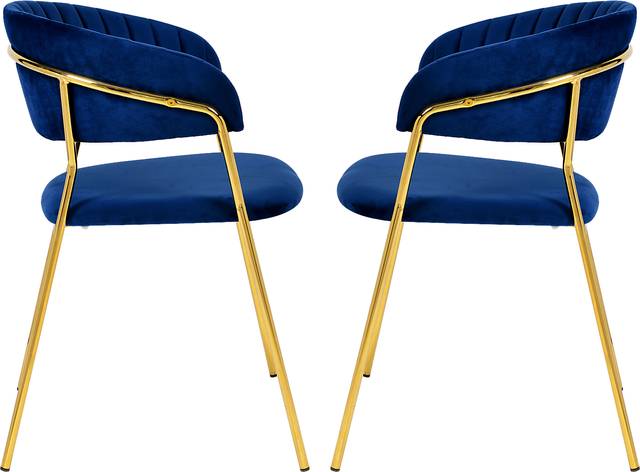 Lorean Navy Arm Chair, Set of 2 - Thumbnail - Image 4