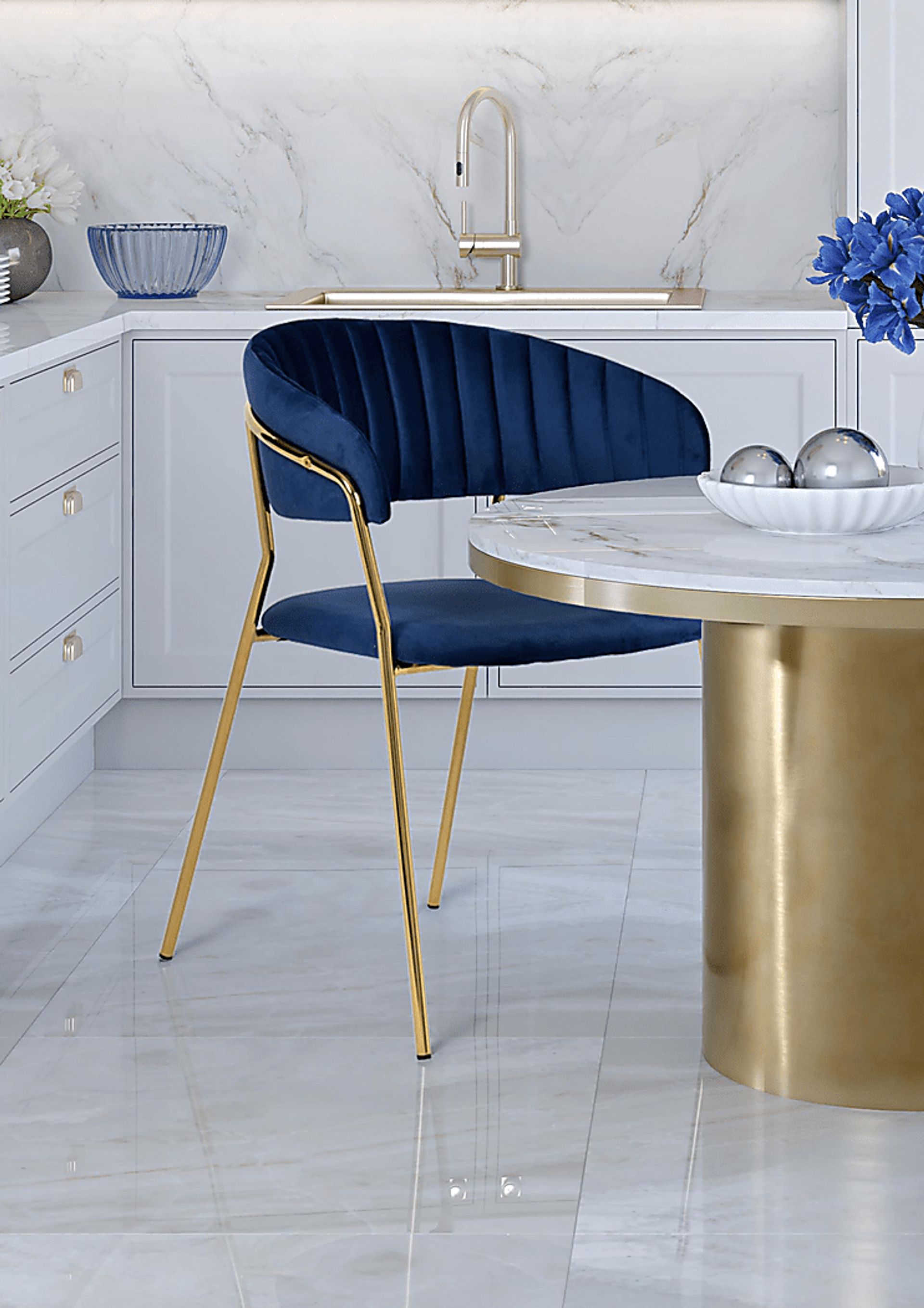 Lorean Navy Arm Chair, Set of 2 - Image 8