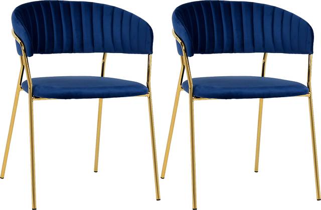 Lorean Navy Arm Chair, Set of 2 - Thumbnail - Image 1