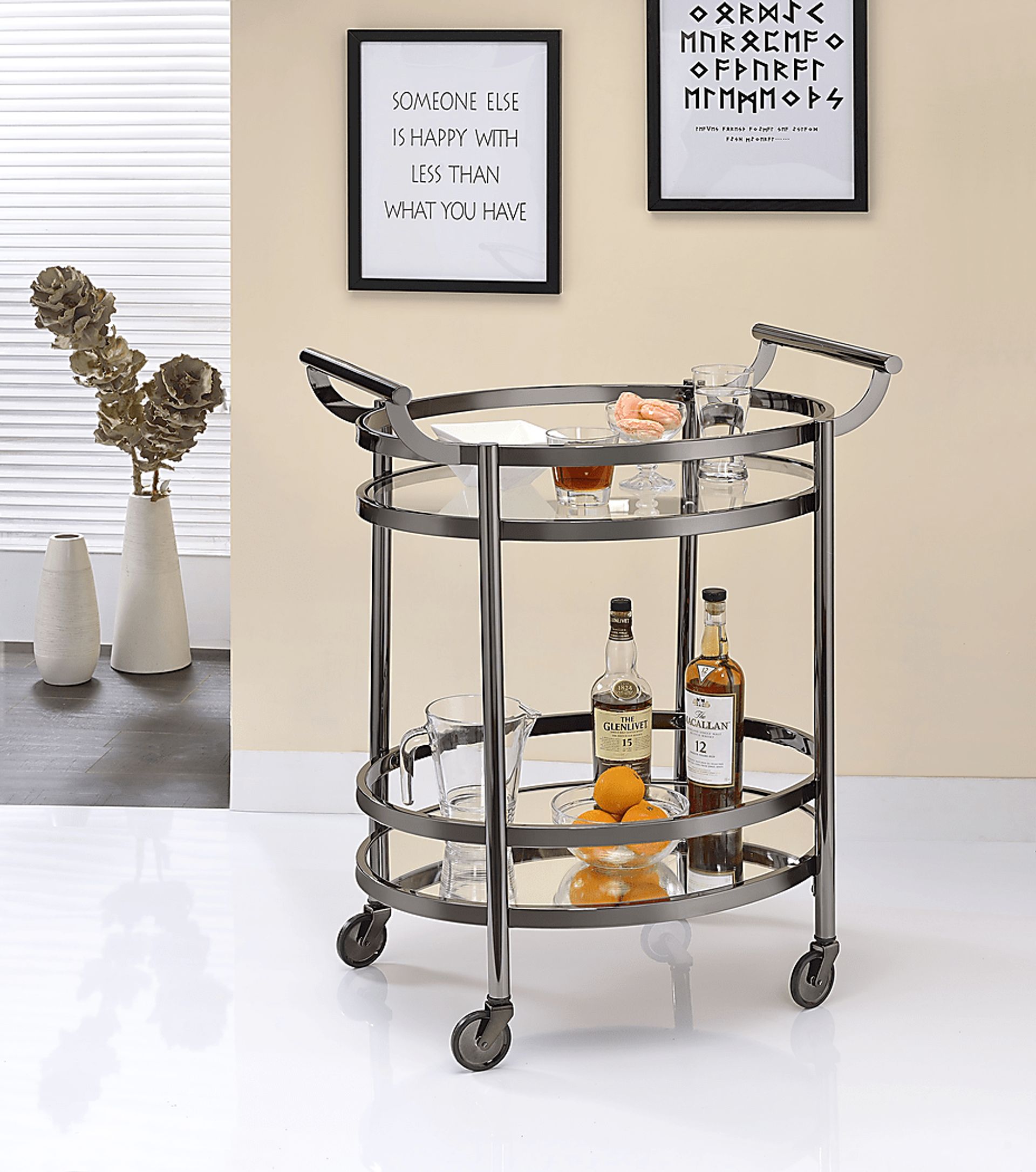 Loreen Black Bar Cart - Image 3