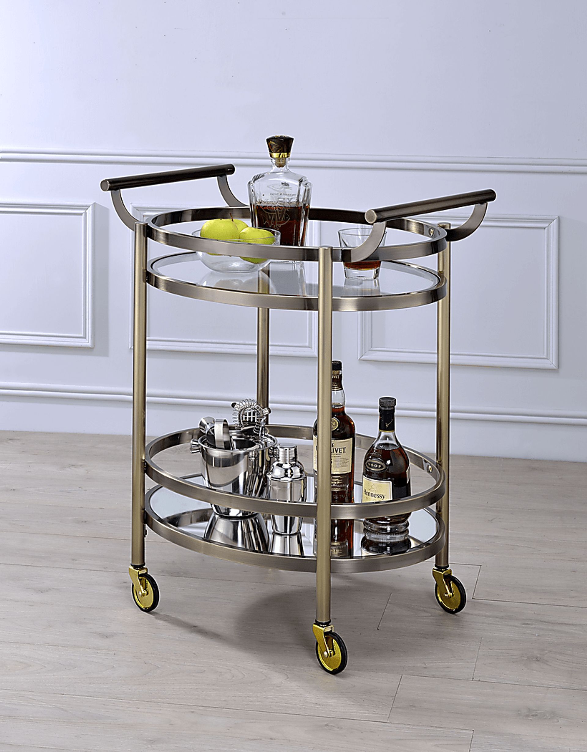 Loreen Bronze Bar Cart - Image 4