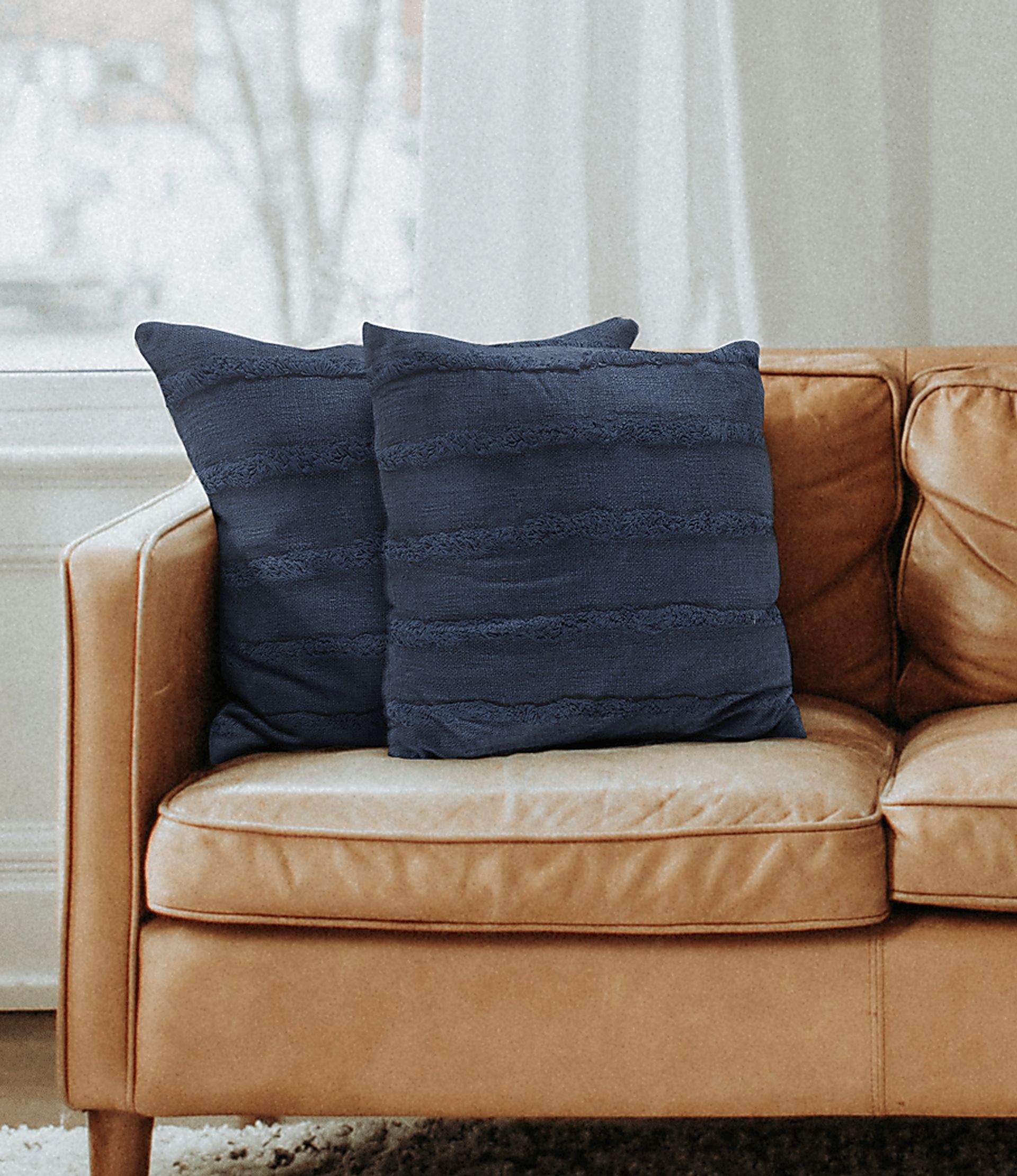 Lorelina Dark Blue Accent Pillow Set of 2 - Image 3