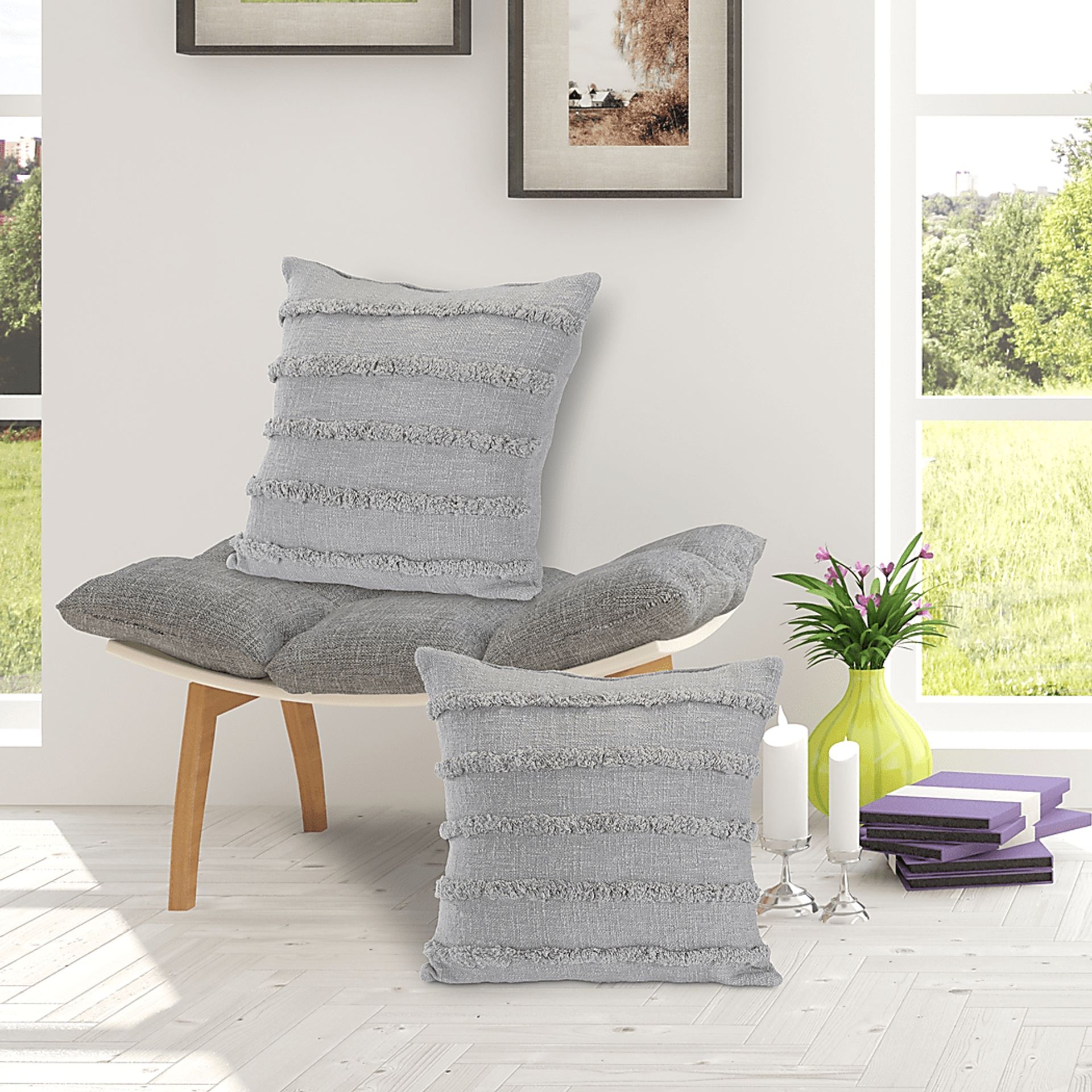 Lorelina Gray Accent Pillow Set of 2 - Image 3