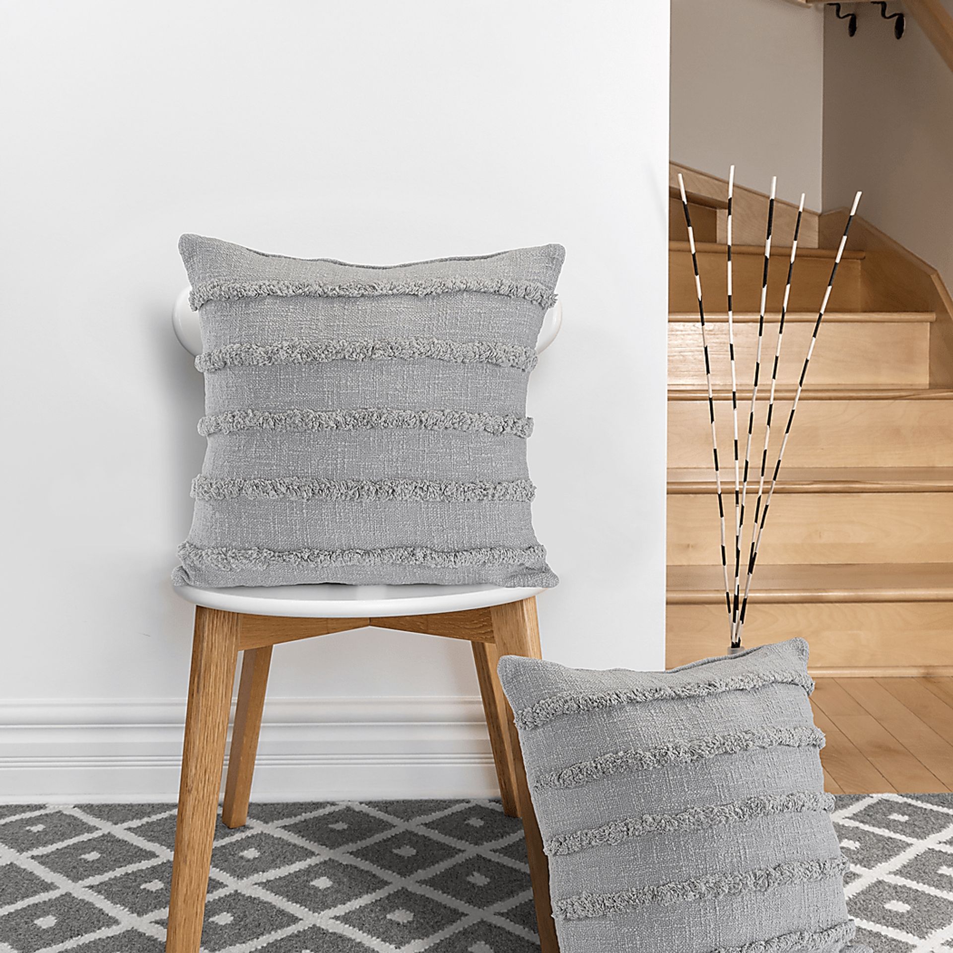 Lorelina Gray Throw Pillow - Image 3