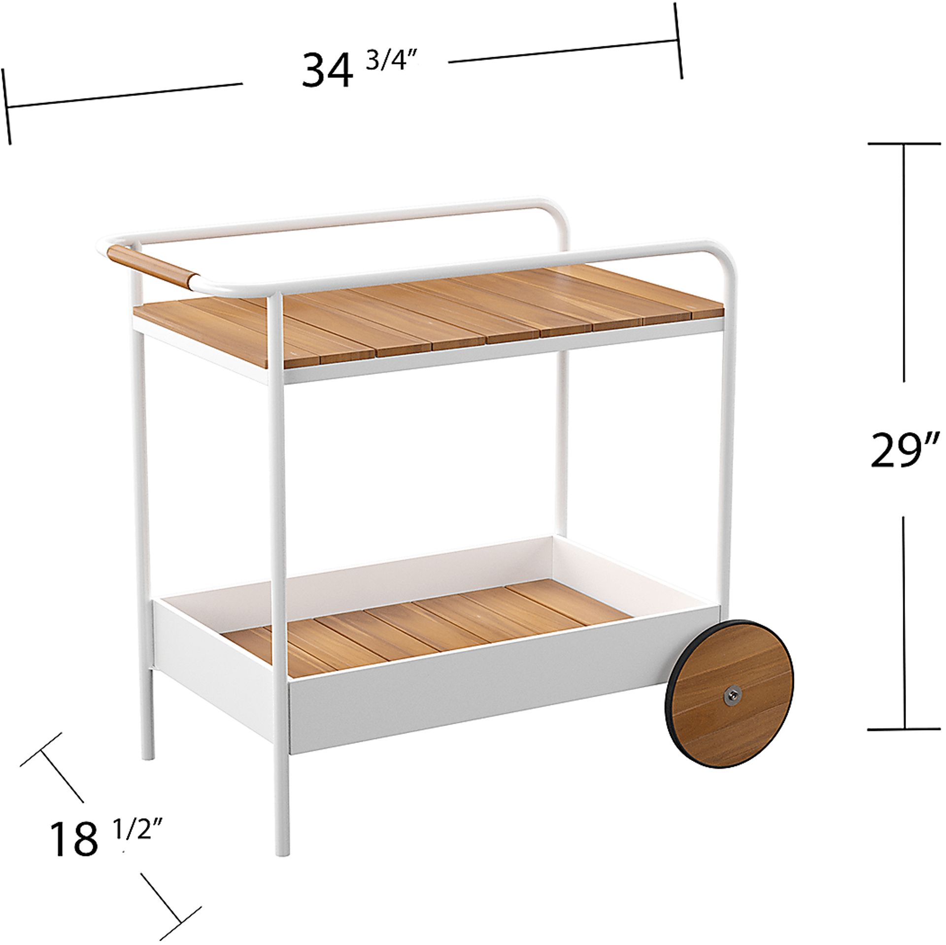 Outdoor Lorells White Bar Cart - Image 7