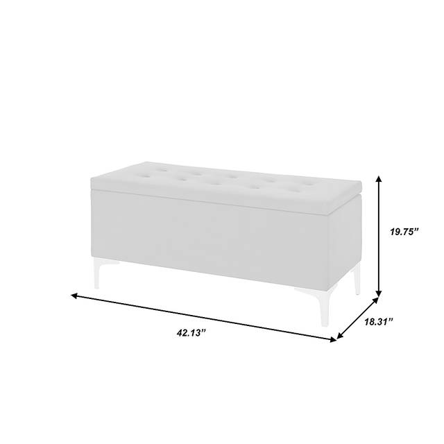 Lorenev II Gray Storage Bench - Thumbnail - Image 7