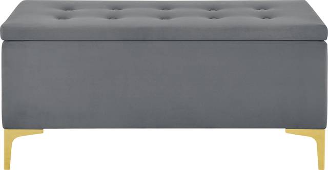 Lorenev II Gray Storage Bench - Thumbnail - Image 1