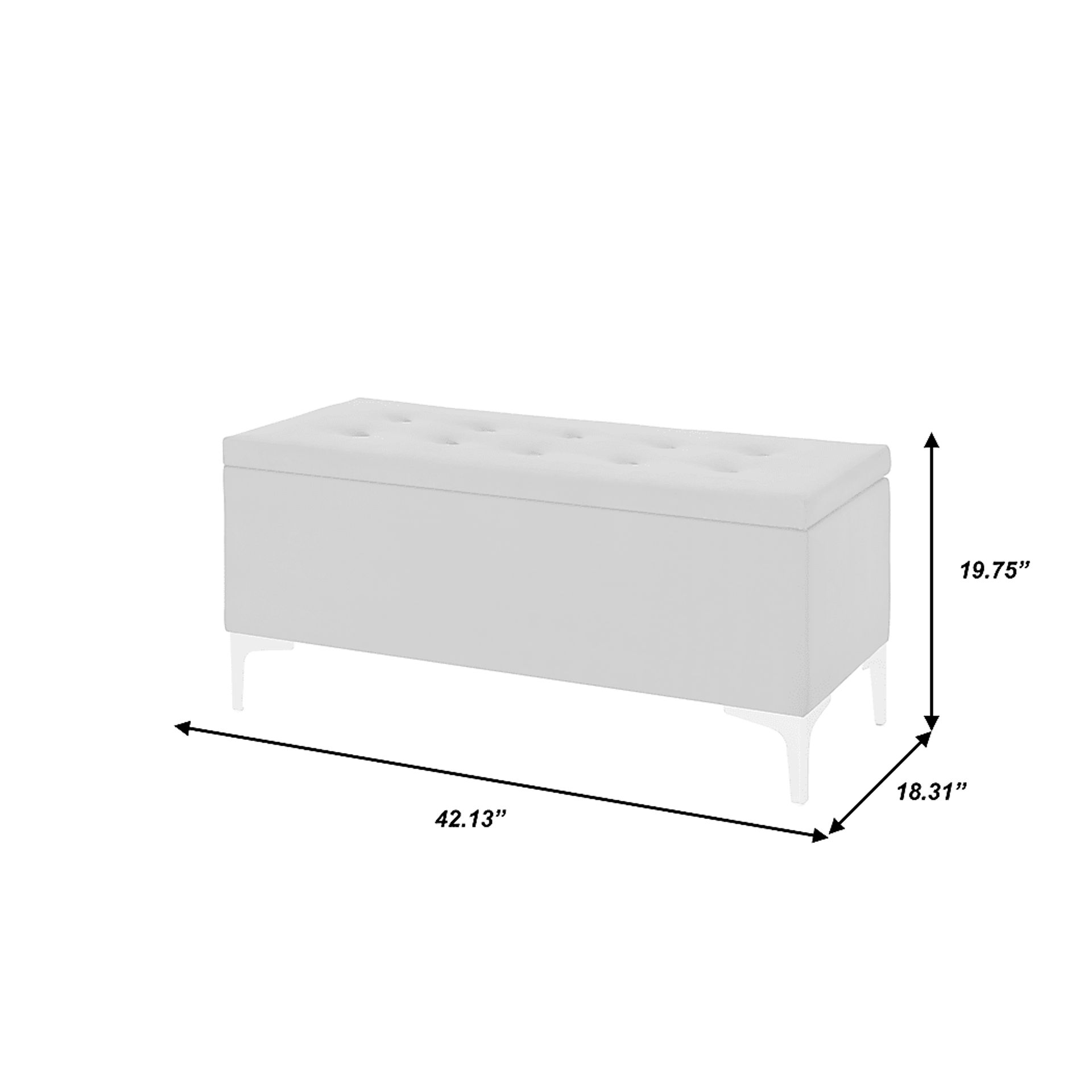 Lorenev II White Storage Bench - Image 7
