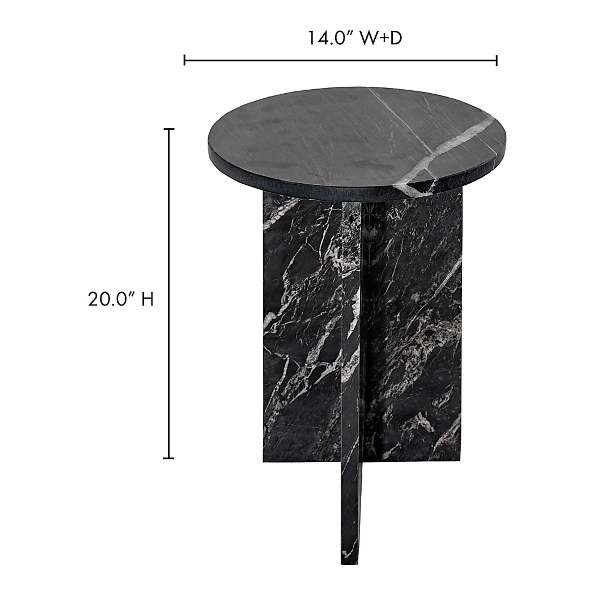 Lorent Black Marble End Table - Image 2