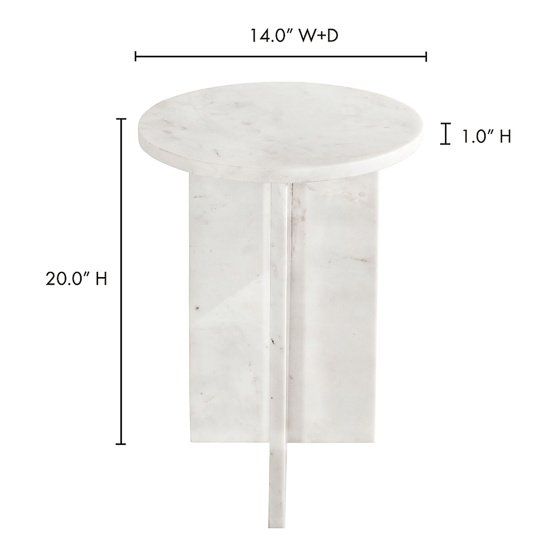 Lorent White End Table - Image 2
