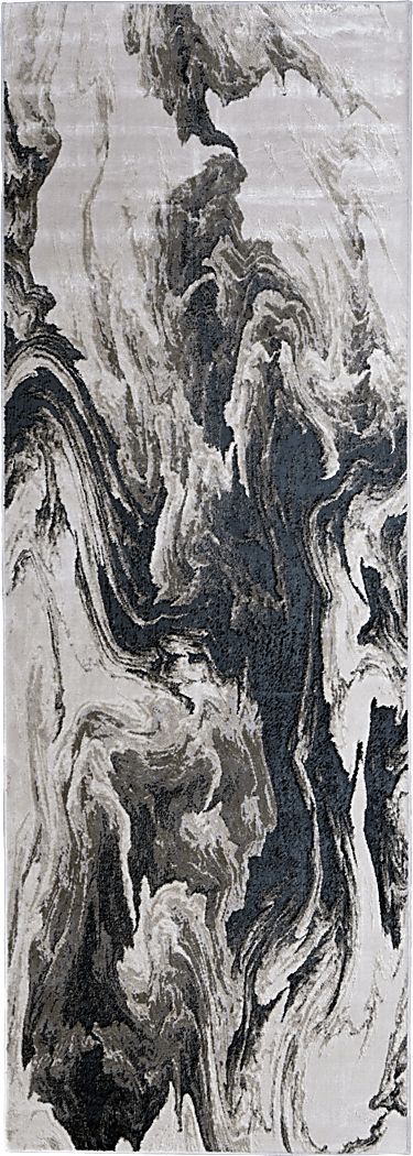 Lorera Ivory/Black 2'10 x 7'10 Runner Rug