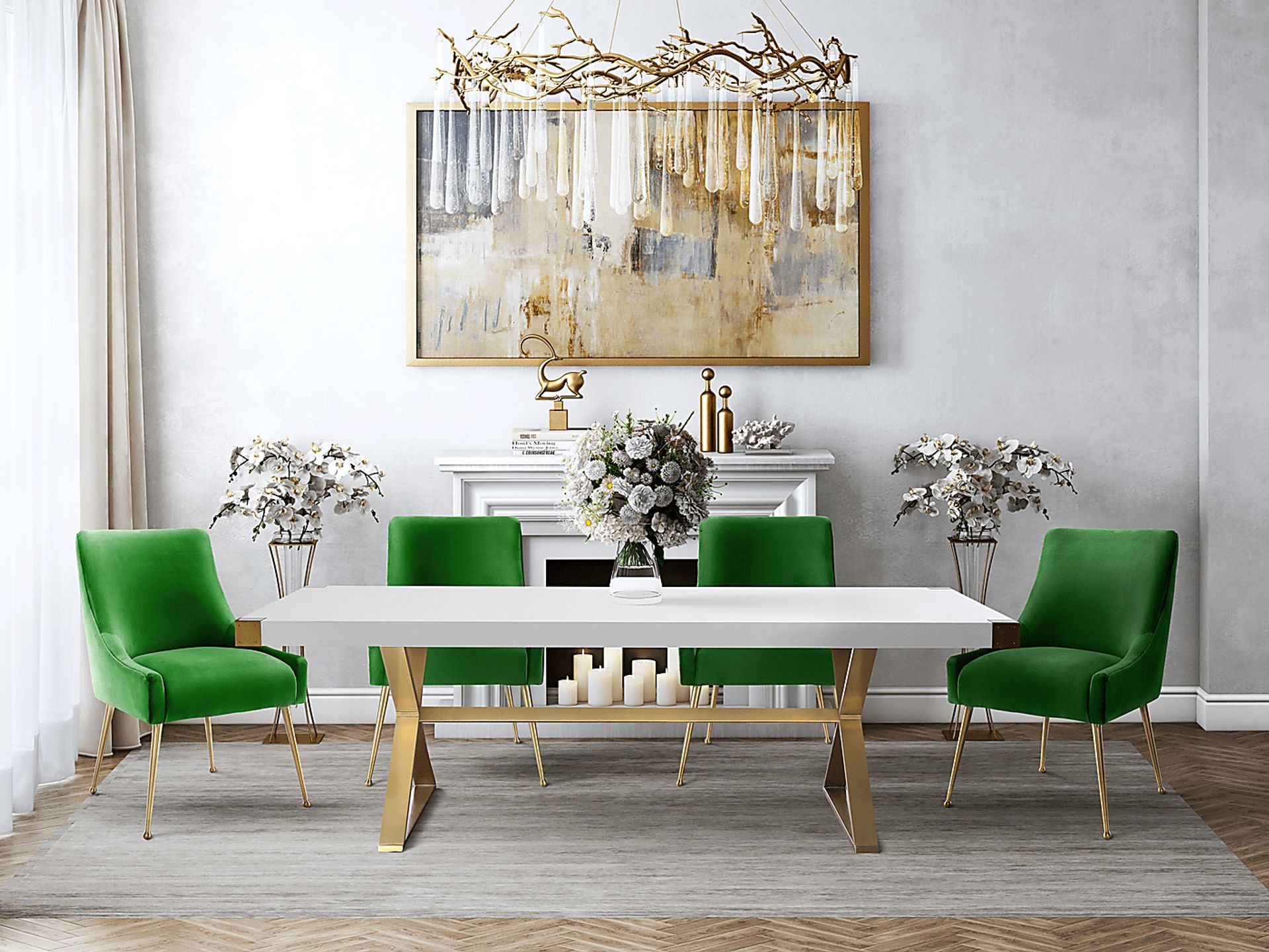 Loretta Green Dining Chair - Image 3