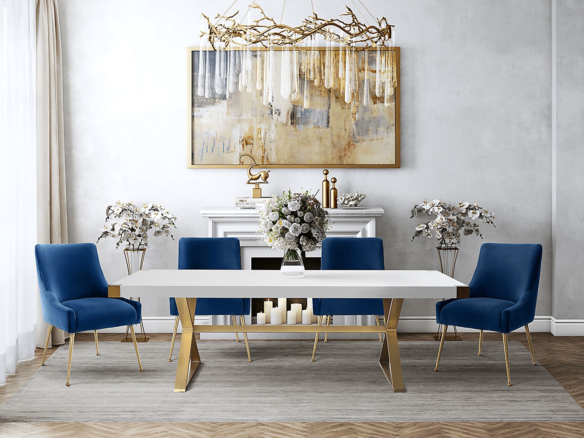 Loretta Navy Dining Chair - Image 3