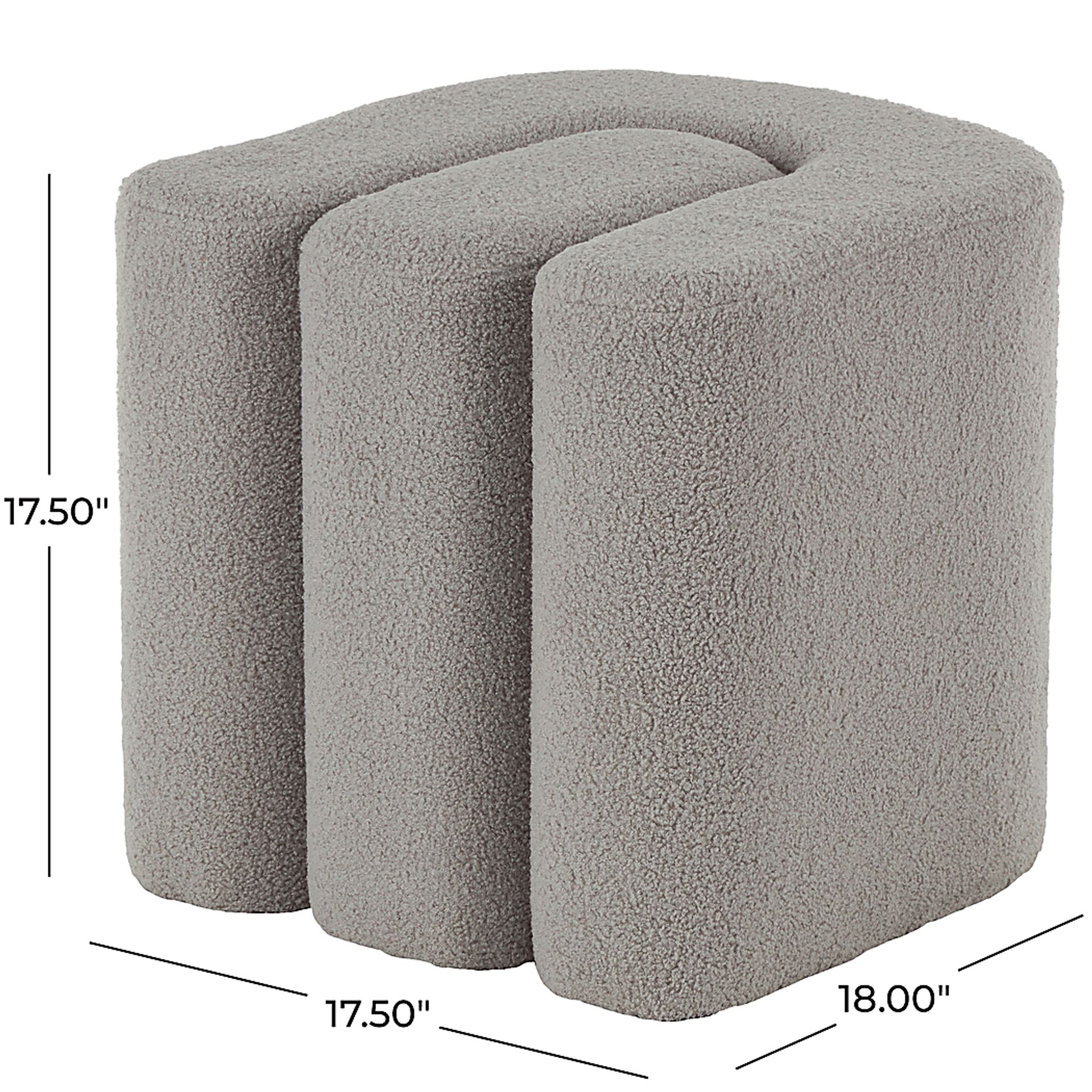 Lormi Gray Ottoman - Image 7
