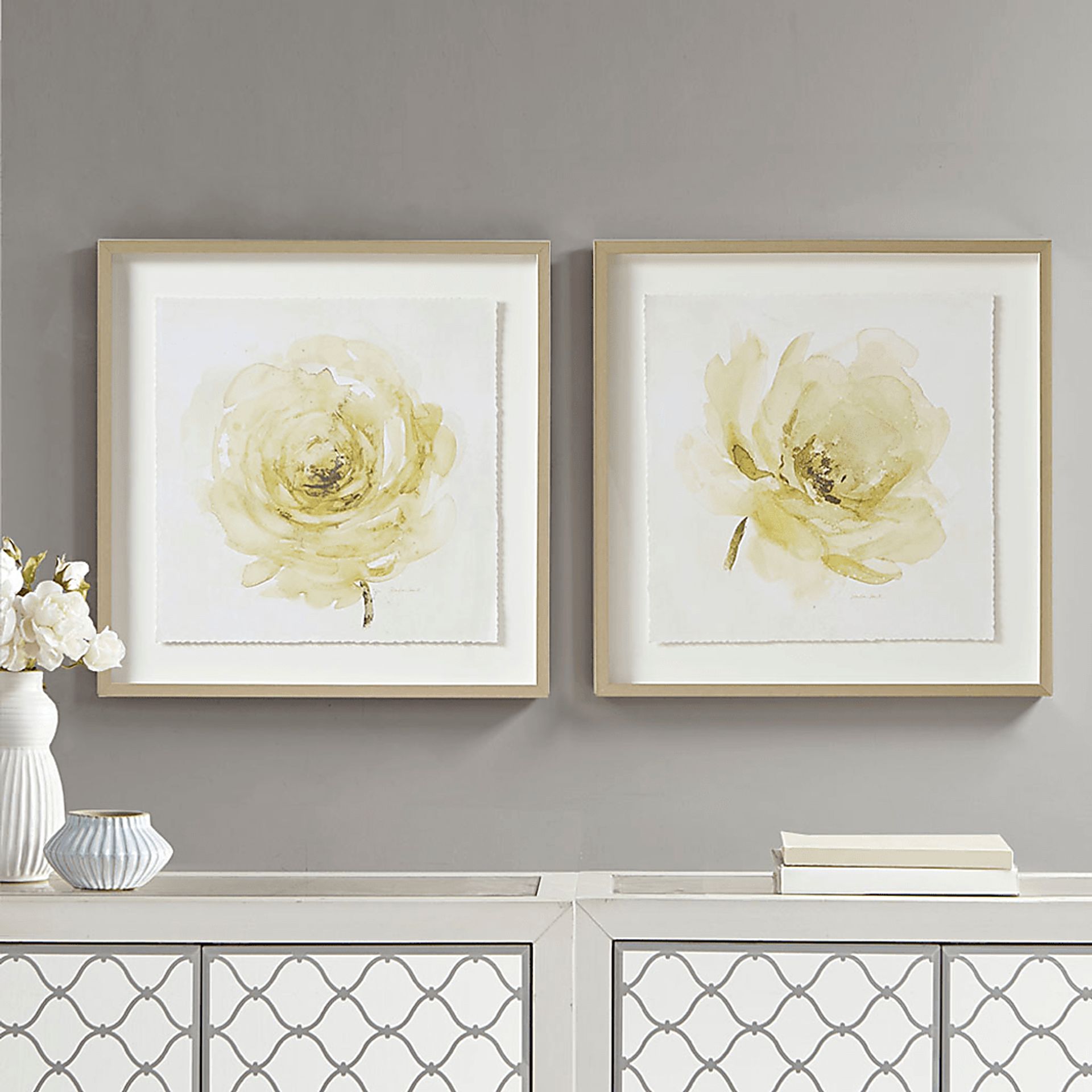 Lorna's Roses Ivory Artwork, Set of 2 - Image 2