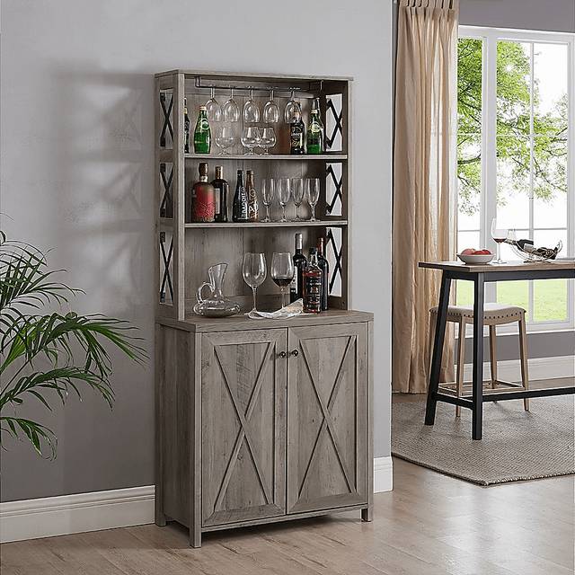 Loron Gray Bar Cabinet - Thumbnail - Image 7