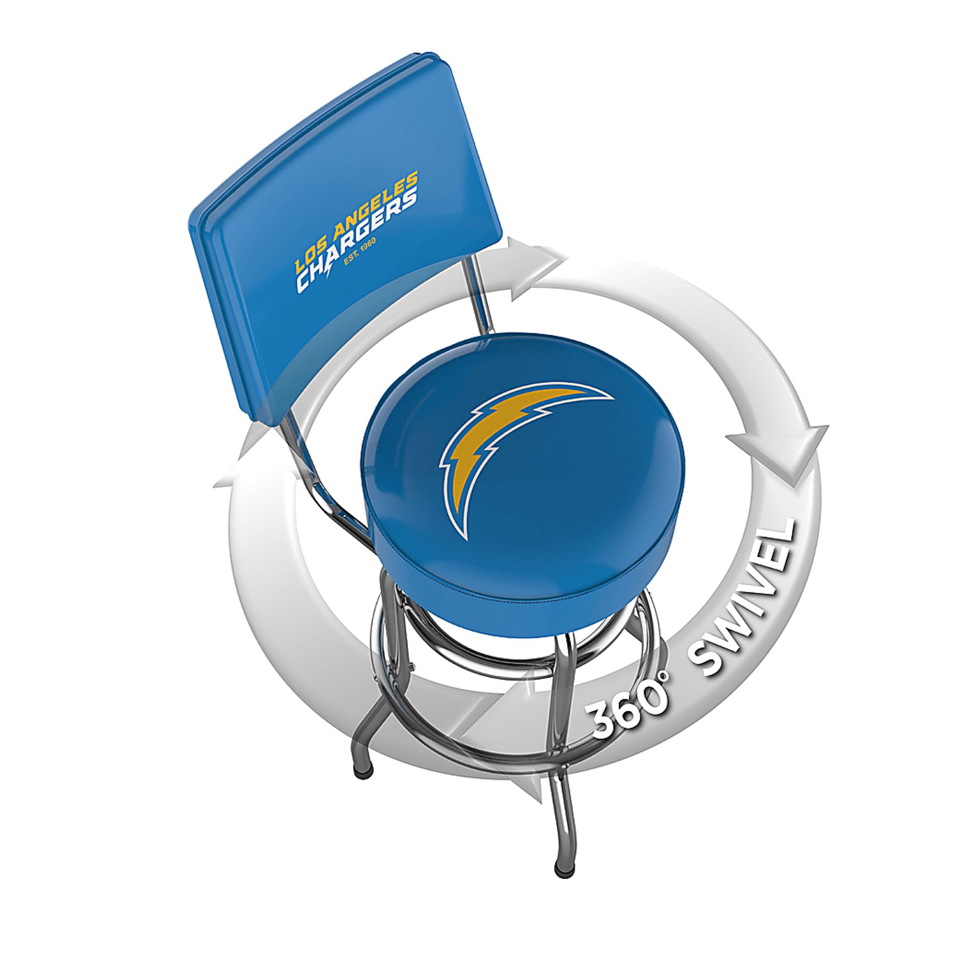 Los Angeles Chargers Blue Barstool - Image 3