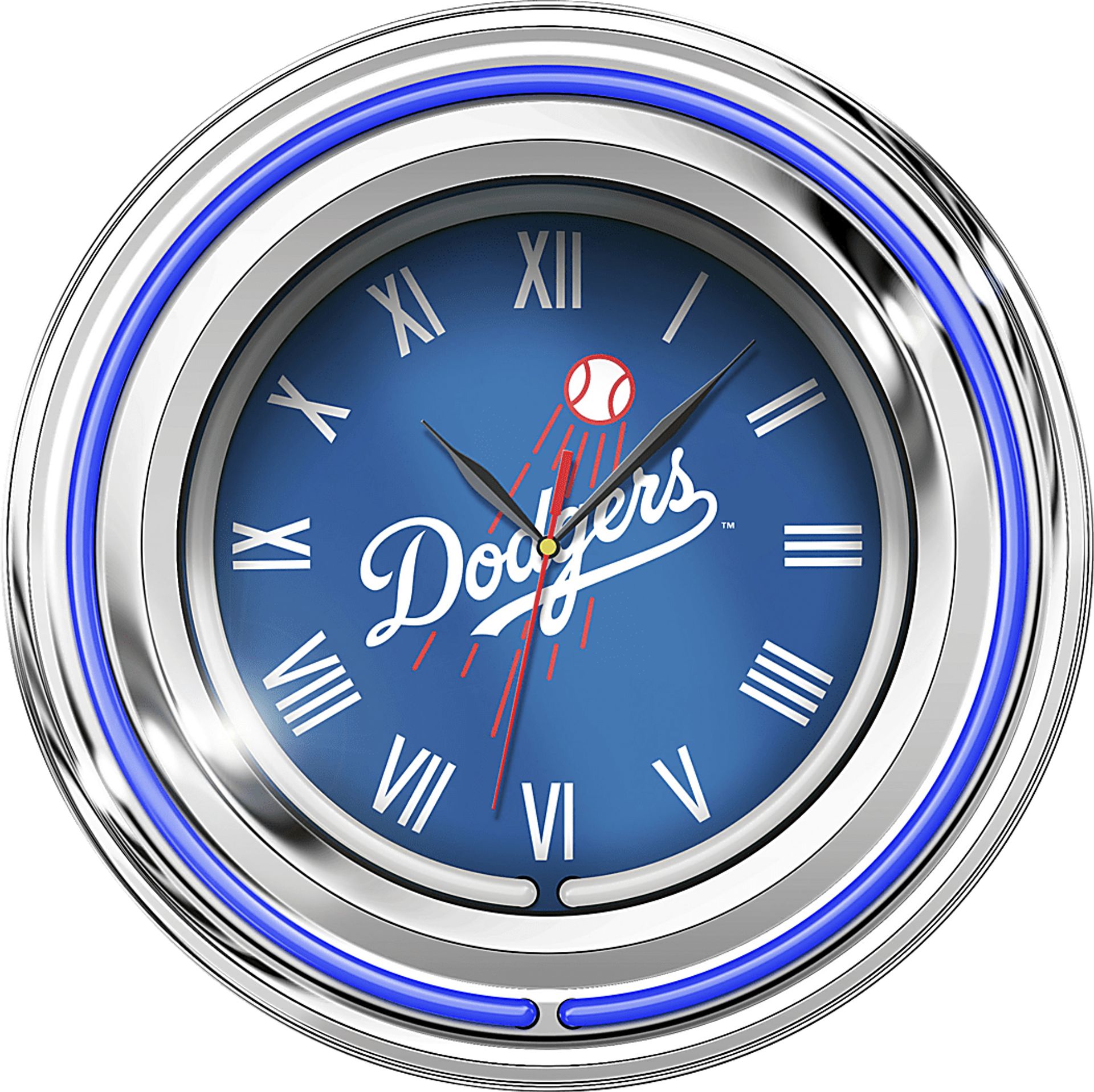 Los Angeles Dodgers Blue Neon Wall Clock - Image 1