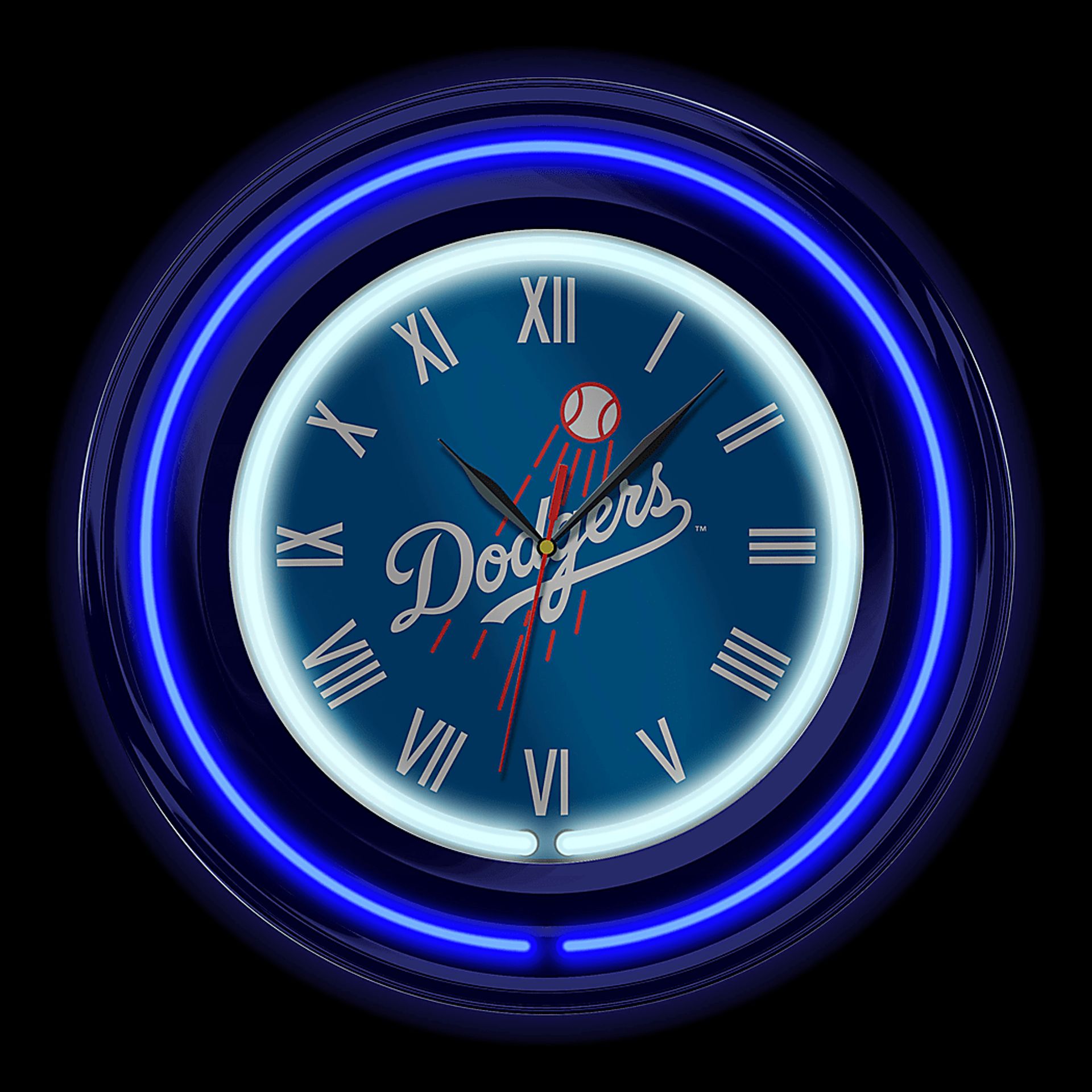 Los Angeles Dodgers Blue Neon Wall Clock - Image 3