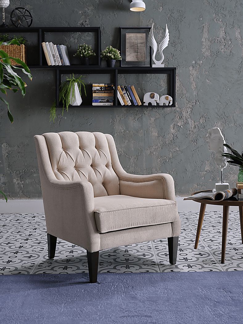 Loston Beige Cotton Polyester Fabric Accent Chair Rooms To Go   Loston Beige Accent Chair 18120256 Image Item